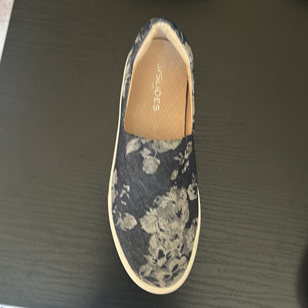 J Slides NYC Women's 8.5 Slip On‎ Denim Casual floral print denim. - Picture 10 of 13
